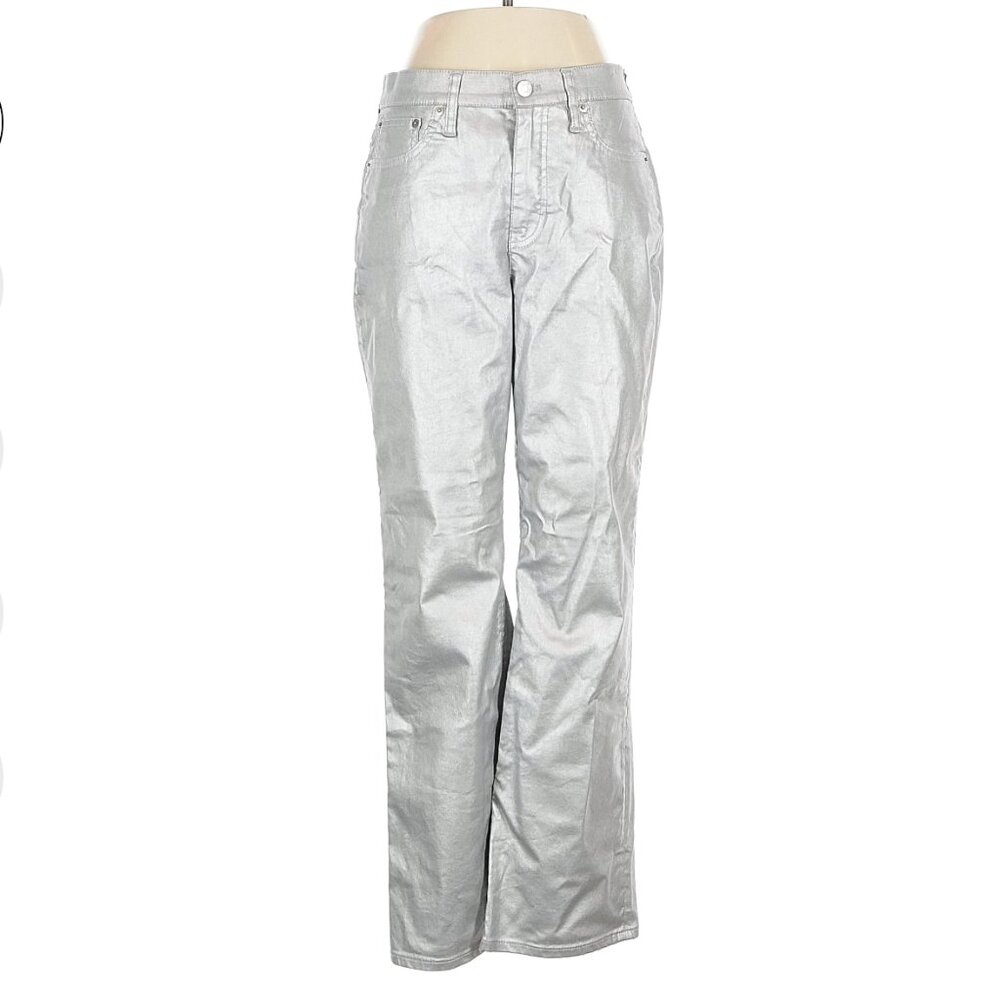 J.Crew Silver Metalic Pants